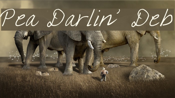 Pea Darlin' Deb Font examples