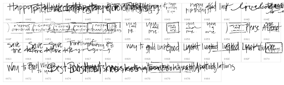 Pea Dawn's Doodles Too Character Map