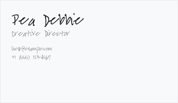 Pea Debbie Business Card
