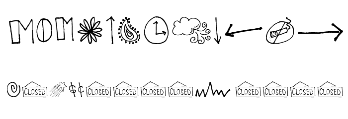 Pea Deliah's Doodles Font OTHER CHARS