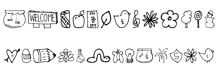 Pea Deliah's Doodles Font LOWERCASE