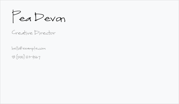Pea Devon Business Card