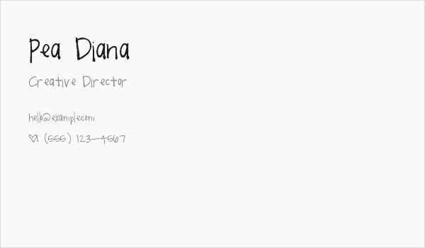 Pea Diana Business Card
