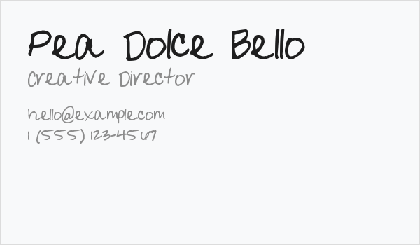 Pea Dolce Bello Business Card