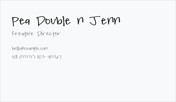 Pea Double n Jenn Business Card