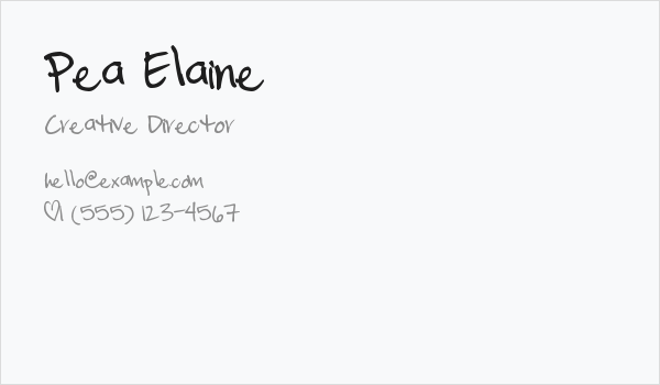 Pea Elaine Business Card