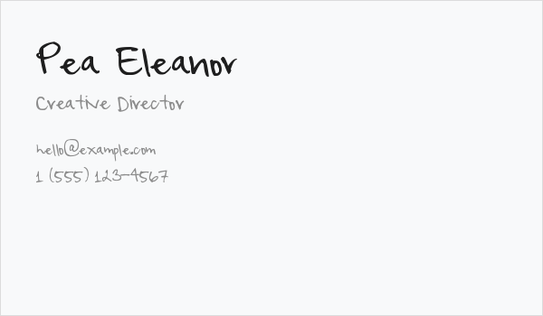 Pea Eleanor Business Card