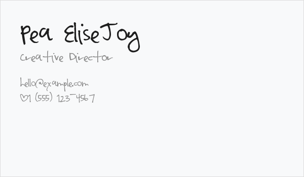 Pea EliseJoy Business Card