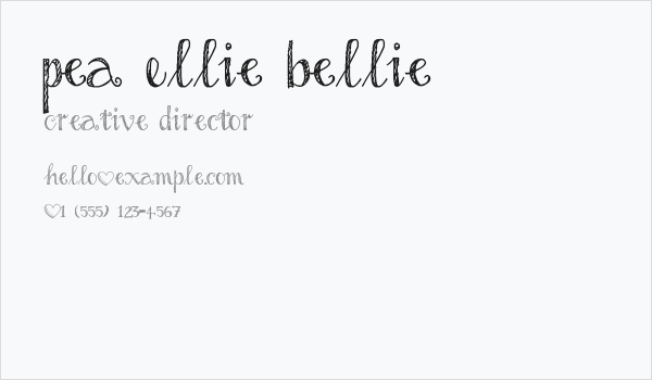 Pea Ellie Bellie Business Card
