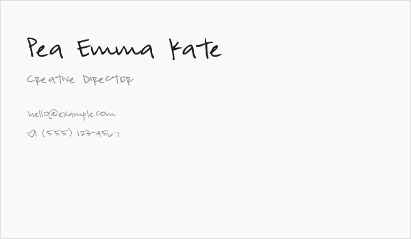 Pea Emma Kate Business Card