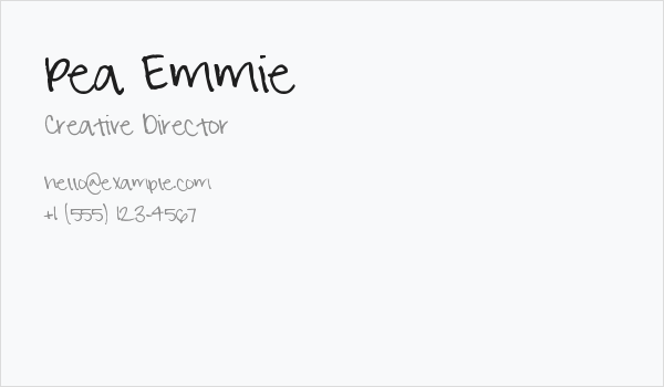 Pea Emmie Business Card
