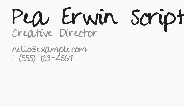 Pea Erwin Script Business Card