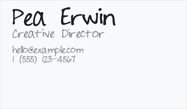 Pea Erwin Business Card