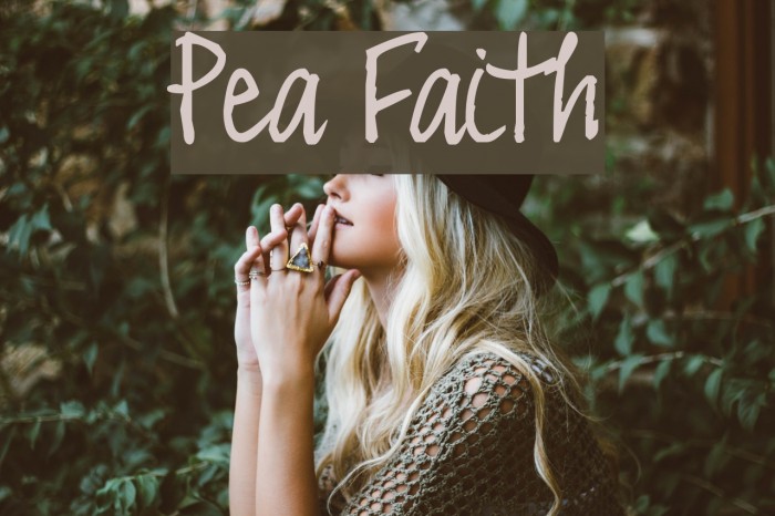 Pea Faith Font examples
