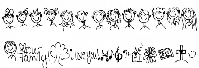 Pea Family Joy Doodles Polices MAJUSCULES