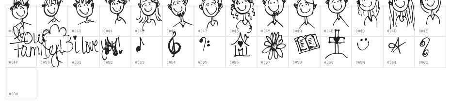 Pea Family Joy Doodles Character Map