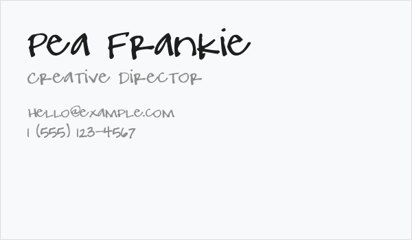 Pea Frankie Business Card