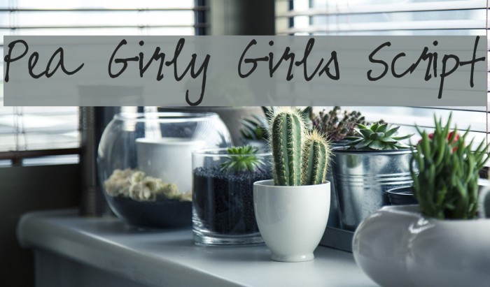 Pea Girly Girls Script Font examples
