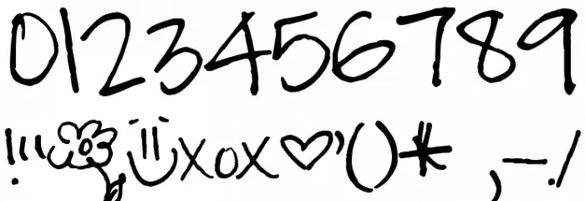 Pea Glo-Girl Script Font OTHER CHARS