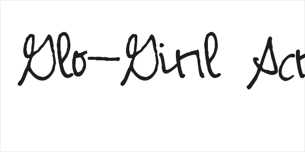 Pea Glo-Girl Script Logo