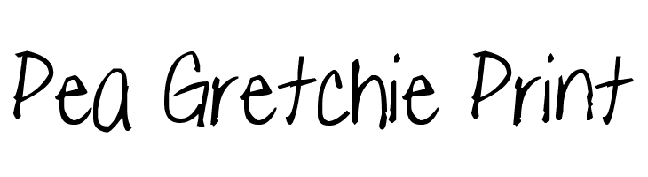 Pea Gretchie Print Font