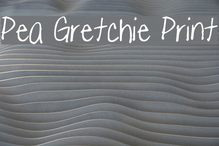 Pea Gretchie Print Font examples
