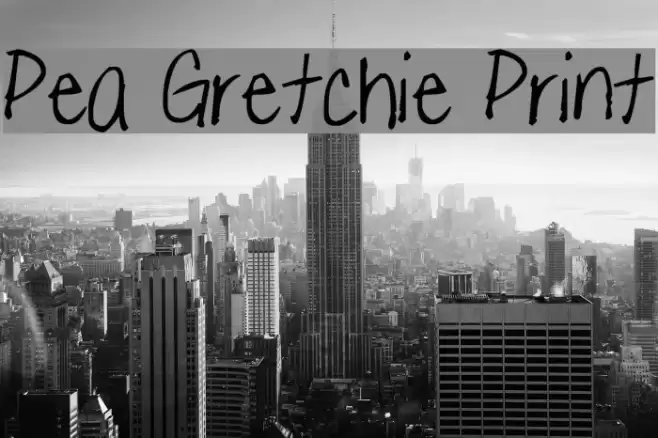 Pea Gretchie Print Font examples