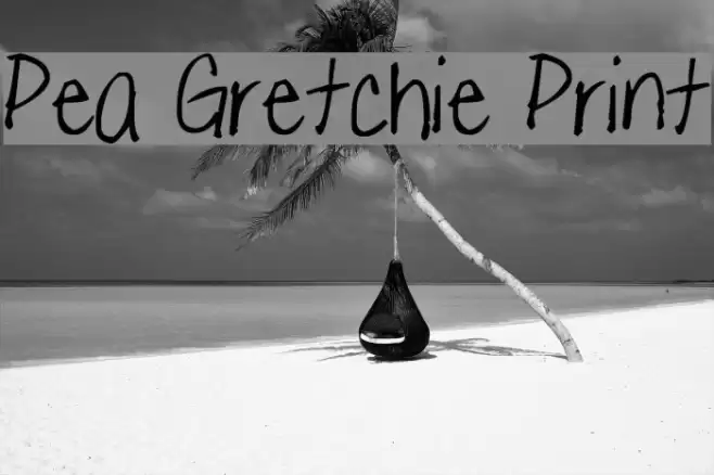 Pea Gretchie Print Font examples