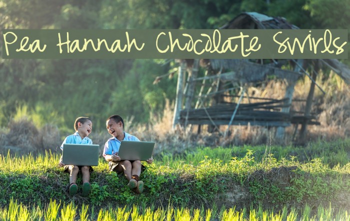 Pea Hannah Chocolate Swirls Font examples