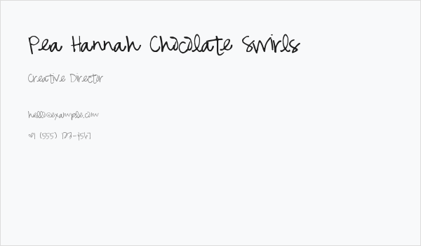 Pea Hannah Chocolate Swirls Business Card