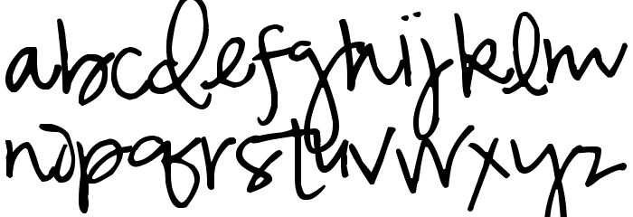 Pea Hannah Chocolate Swirls Font LOWERCASE