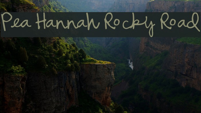 Pea Hannah Rocky Road Font examples