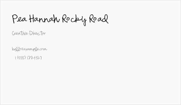 Pea Hannah Rocky Road Business Card