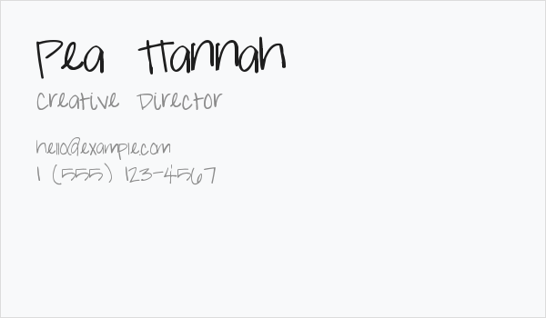 Pea Hannah Business Card