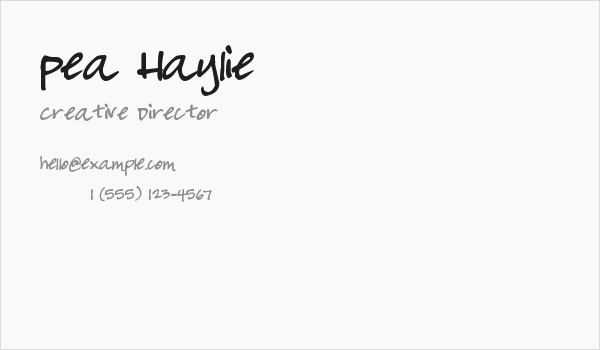 Pea Haylie Business Card