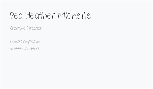 Pea Heather Michelle Business Card