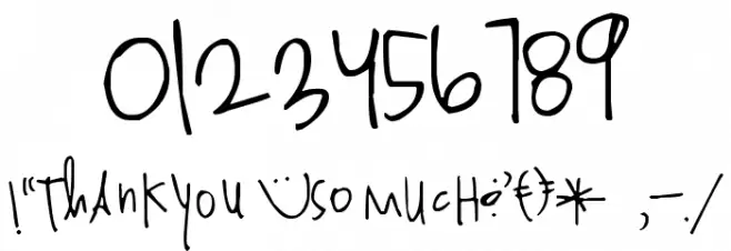 Pea Heather's Handwriting Font OTHER CHARS