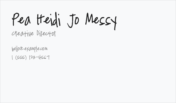 Pea Heidi Jo Messy Business Card