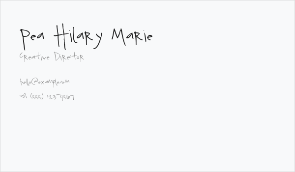 Pea Hilary Marie Business Card