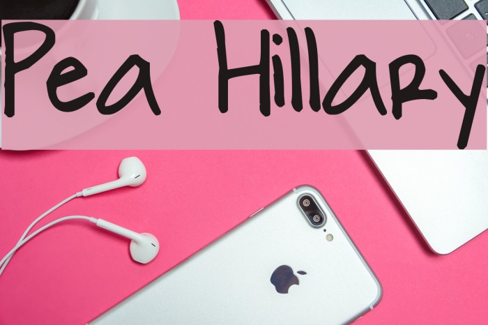 Pea Hillary Font examples