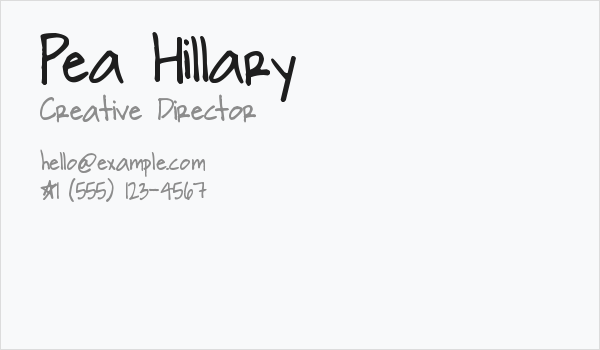 Pea Hillary Business Card