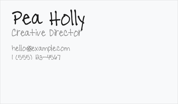 Pea Holly Business Card