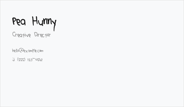 Pea Hunny Business Card