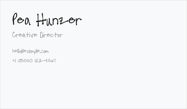 Pea Hunzer Business Card