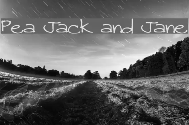 Pea Jack and Jane Шрифта examples