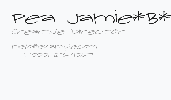Pea Jamie*B* Wake Up Fishy! Business Card