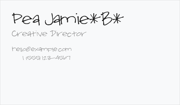 Pea Jamie*B* Business Card