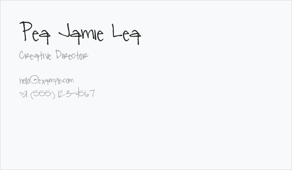 Pea Jamie Lea Business Card