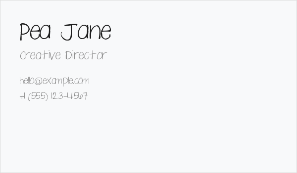 Pea Jane Business Card