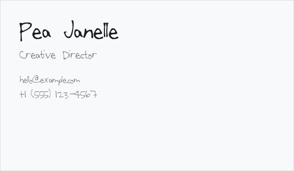 Pea Janelle Business Card